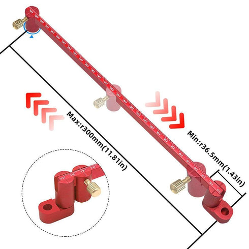 300mm Large Compass for Woodworking, Woodworking Compass Tool, Woodworking Compass Scriber, Circle Compass Woodworking Scribing Circle Ruler Marking Gauge Circle Marking Tool (Red)