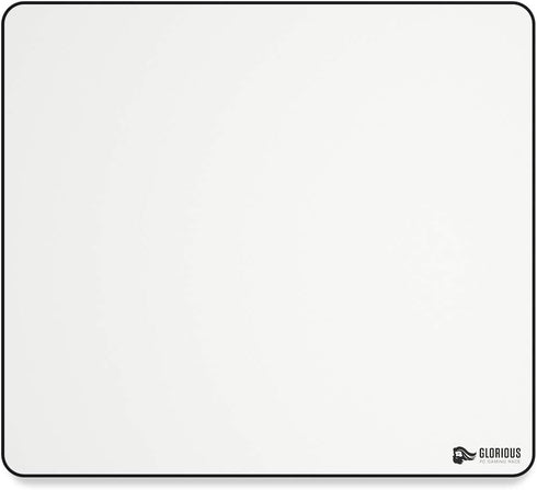 Glorious Large Gaming Mouse Pad, Rubber Base Computer Mouse Mat, 16"x18" White Cloth Mousepad