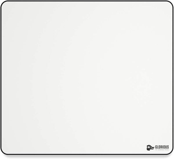 Glorious Large Gaming Mouse Pad, Rubber Base Computer Mouse Mat, 16"x18" White Cloth Mousepad