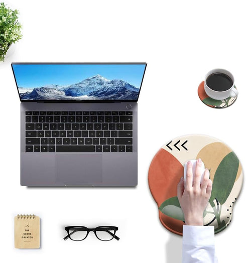 HOPONY Ergonomic Mouse Pad with Wrist Support Gel Rest, Comfortable for Computer and Laptop, 9 x 10 in Modern Abstract