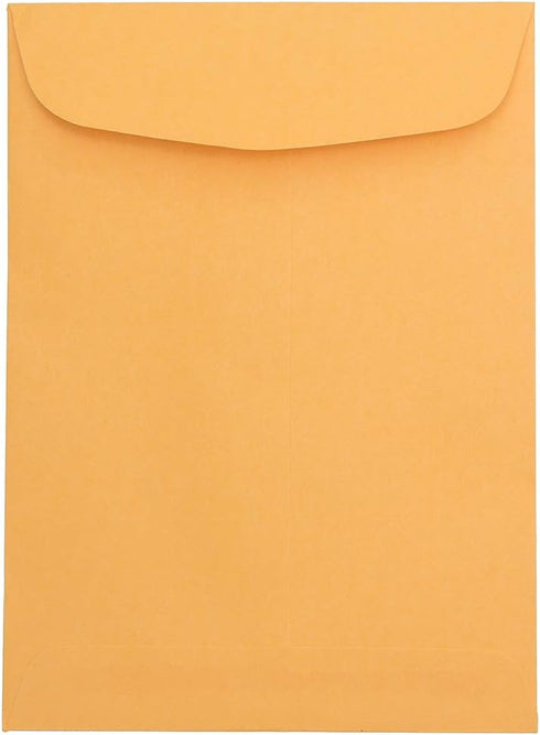 JAM PAPER 7 1/2 x 10 1/2 Open End Catalog Envelopes - Brown Kraft Manila - 50/Pack