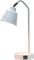 LD1071-WHT 16" Simple Designs Sleek Essentials Adjustable Metal Desk Task Lamp with Dual USB Ports, for Office, Desk