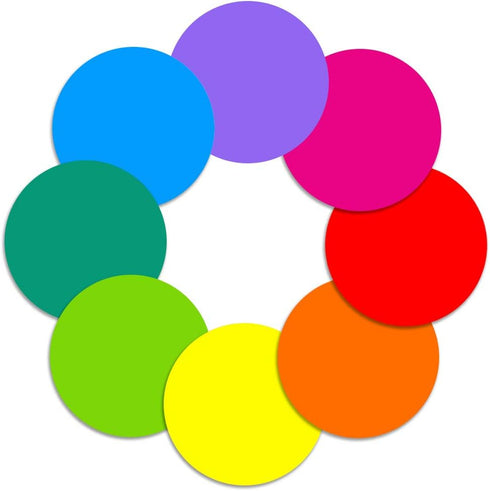 Dry Erase Circles - 8 Colorful Dot Stickers, 11.8 Inch Removable Wall Decal for Classroom Guided Reading