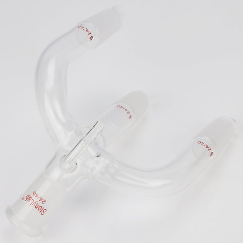 stonylab Glass Vacuum Receiving Adapter, Borosilicate Glass Distillation Apparatus with 24/40 Standard Joint