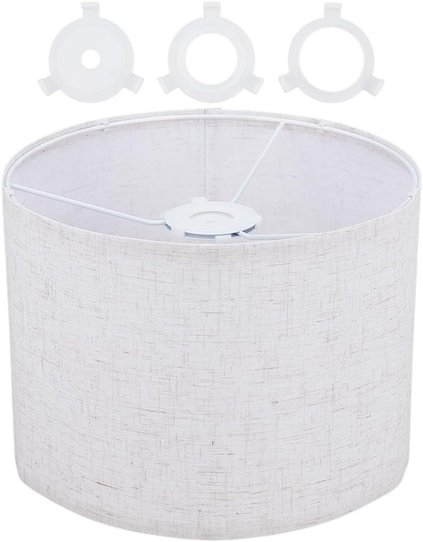 BENECREAT Beige Drum Lampshade, 10.2" Top x 10.2" Bottom x 7.5" High