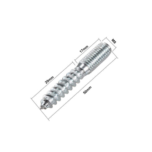 uxcell M8 Hanger Bolts, 2" (50mm) Double Headed Bolts for Wood Joint Furniture Legs - 8pcs