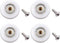 Set of 4pcs 19mm Stainless Steel Shower Door Wheels Rollers, White, 19mm x 4mm