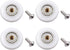Set of 4pcs 19mm Stainless Steel Shower Door Wheels Rollers, White, 19mm x 4mm