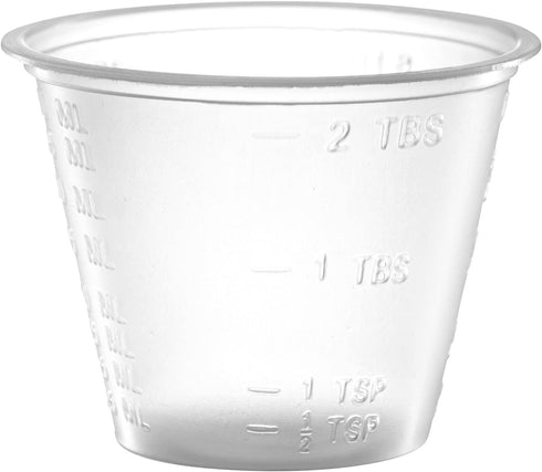 Disposable Medicine Cups, 100 Count - 1 oz Sturdy Plastic Measuring Cups for Pills, Liquid Medication & Mixing