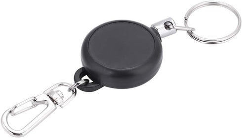 Retractable Keychains Badge Reel Holder, Stainless Steel Keyring with 60cm Steel Wire Rope