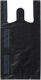 Platree Small Black (800 Count) Plastic Embossed T-Shirt Bags, 8" X 4" X
