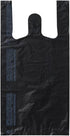 Platree Small Black (800 Count) Plastic Embossed T-Shirt Bags, 8" X 4" X
