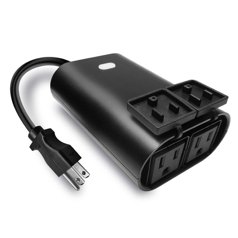 Z-Wave Dual Smart Outlet, Outdoor Z-Wave Smart Plug, Waterproof Dual On/Off Socket, Compatible with SmartThings, Alexa