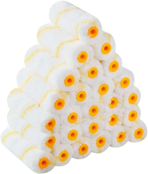 Pro Grade Paint Roller Cover Set - Wall Painting Roller Naps for Professional or Home Use, 4" Mini 25Ea
