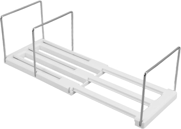 Veemoon Metal Bookends Desk Storage Rack White Shelves Book Organizer Holder Office