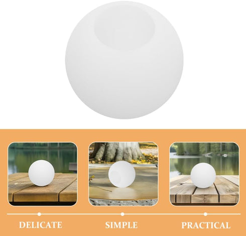 7-Inch Cabilock Globe Lamp Cover Diameter White Plastic Dome Light Replacement for Floor and Hanging Lamps Compatible