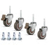 1.5 Inch Rubber Caster Wheel Set of 4 - 2 with Brakes & 2 Without for Furniture Crib Trolley Dining Car