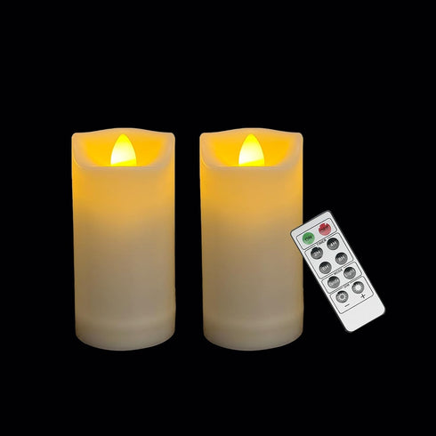 2 Pack LED Flameless Candles Battery Operated Outdoor LED LightFake Flickering Waterproof Candles for Home Decorations