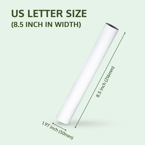 Thermal Paper 8.5" in Width US Letter Size for OFFNOVA and Other Portable Thermal Printer 1 Roll Multipurpose Use for Printing Receipt Paper Invoice Checklist Lesson Materials Contract File, etc by OFFNOVA