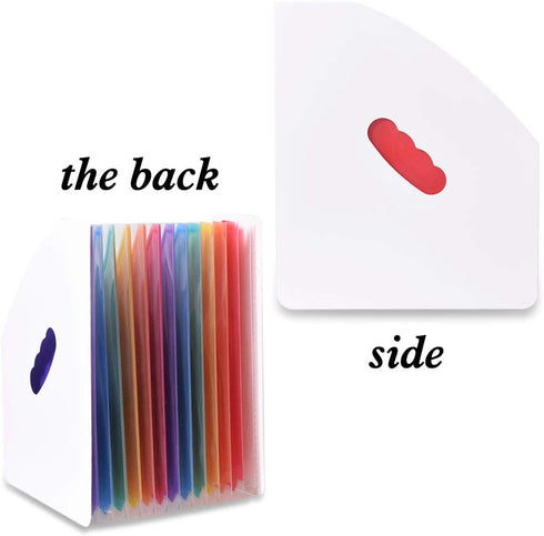 Lemical 2 Pcs Desktop Expanding File Holder with 13 Rainbow Pockets, High Capacity Accordion Document Storage