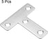 uxcell Flat T Shape Repair Mending Plate, 50mmx50mm Stainless Steel Joining Bracket Support Brace, Pack of 5