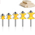 WSOOX 5PCS Bullnose Beading Router Bits with 1/4-Inch Shank Carbide-Tipped Corner Beading