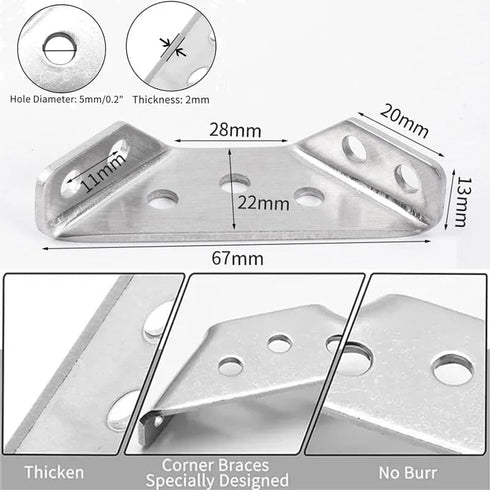 (50 350 Stainless Steel L Brackets for Wood Heavy Duty Corner Bracket, Angle Bracket, Corner Brace, L Brackets