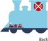 Set 12 Big Dot of Happiness Railroad Party Crossing - Shaped Cards - Steam Train Birthday or Baby Shower Thank You Note