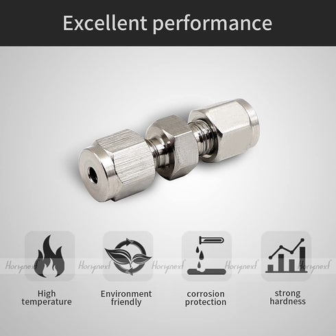 1/8 Inch Stainless Steel 304 Compression Fitting for Tube, Connect Air Line Brass Pipe, Adapt Copper Brake Hose