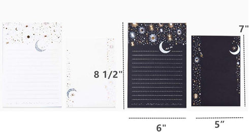 Stationary Paper with Envelopes Pack of 27, Flashing Series Design Writing Stationery Paper with 9 Envelopes, 8.5 x 6