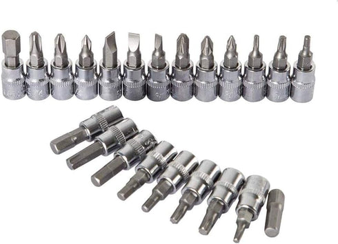 YUFANYA 46PCS 1/4 inch Drive Socket Set, Metric Ratchet Wrench with 4-14mm CR-V Sockets, Mechanic Tool Kits