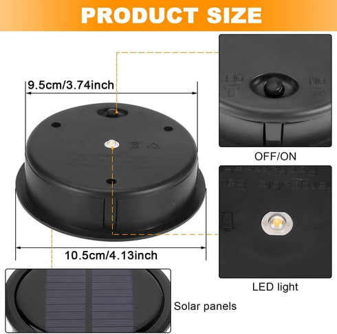 2 PCS Upgraded Solar Light Replacement Top for Outdoor Hanging Lanterns, 4.13 inch Warm White LED Solar Panel Lantern