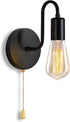 Pull Chain Wall Light Fixture 1-Light Wall Sconce with On Off Switch