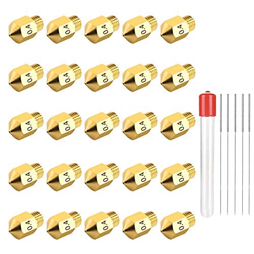 25 pcs 0.4MM Ender 3 Nozzle MK8 3D Printer Extruder Brass Nozzle for Creality Ender 3 Series