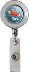 Oh for Fox Sake Funny Retractable Reel Chrome Badge ID Card Holder Clip on Teal