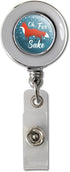 Oh for Fox Sake Funny Retractable Reel Chrome Badge ID Card Holder Clip on Teal