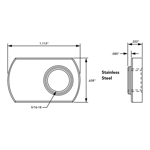 8020, 3620, 15 Series, 5/16-18 x .625" Long Button Head Socket Cap Screw with Washer & T-Nut