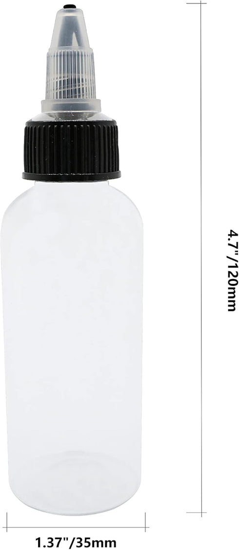 16Pcs 2 oz Bottles,PET Plastic Extruded Liquid Bottle,Hard Plastic Extruded Liquid Bottle,dropper,dispensing bottle,Laboratory wash Bottle,Watercolor Pigment Bottle, Ink Discharge Bottle(60ml) by HuoHuo