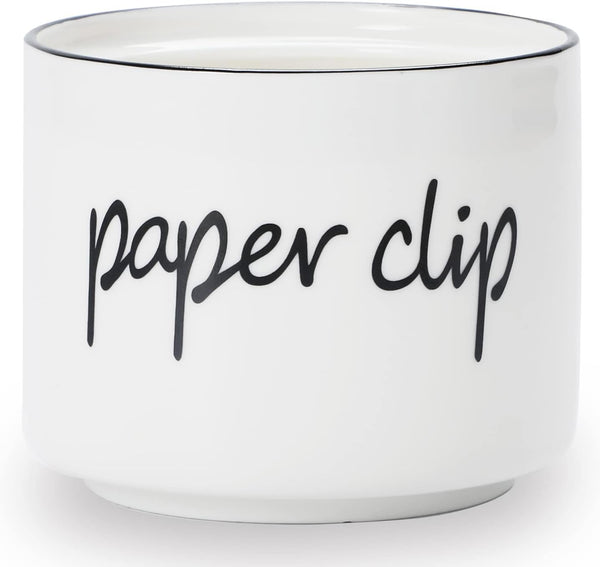 Farmhouse Paper Clip Holders, Ceramic Binder Clip Dispenser Organizer for Desk, Cute Office Push Pins Holder