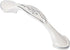 Solid Ivory Cabinet Hardware Handle Pull, Lustrous Chrome Silver Flower Dresser Pull, 2.52" (64mm) Hole Centers, 5 Pack