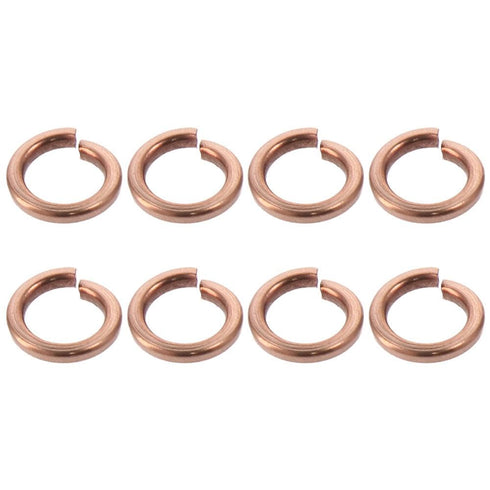 M8 Copper Split Lock Washer, 8Pcs Spring Sealing Ring Gasket