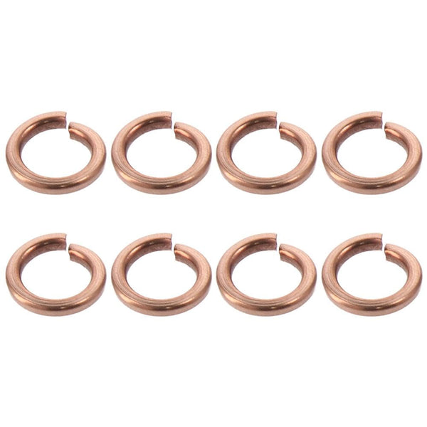 M8 Copper Split Lock Washer, 8Pcs Spring Sealing Ring Gasket