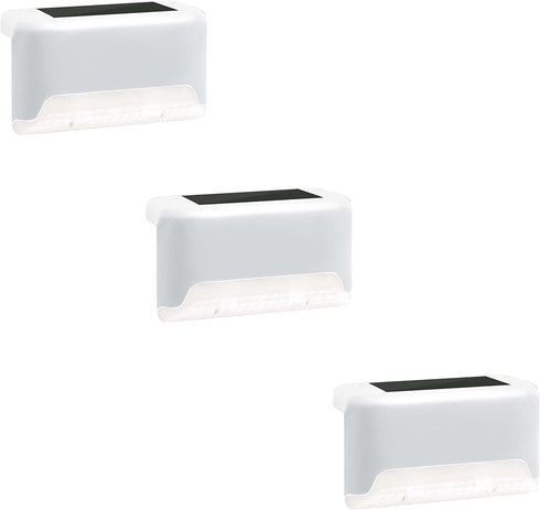IdeaWorks Automatic Solar Deck Lights, Wireless Path Lighting - Set of 3, White