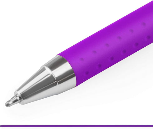 Zebra Classic Z-Grip Flight Ballpoint Pens, 1.2mm, Black & Violet, Pack of 6