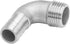 Joywayus Stainless Steel Hose Fitting, 90 Degree Elbow, 5/8" Barb x 1/2"NPT Male Pipe for Water/Fuel/Air
