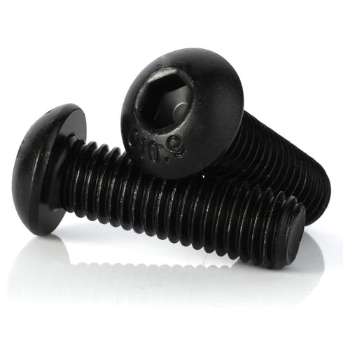 MewuDecor M6-1.0 x 12mm Button Head Hex Socket Cap Screws, 10.9 Grade Alloy Steel, Black Oxide Finish, Pack of 25