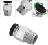 10 Pack 1/8" NPT Male Thread 4mm Pneumatic Push-to-Connect Fittings Air Fittings PC4-N1