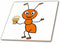 3dRose Funny Cute Red Ant Eating Ice Cream Cone Cartoon 6 Inch