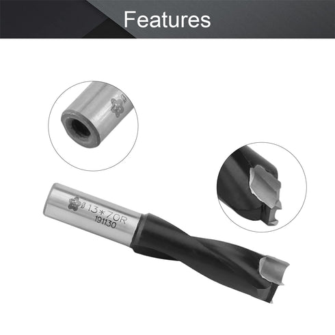 Utoolmart Brad Point Drill Bits for Wood, 13mm x 70mm HSS Stubby Drill Bit with 10mm Shank, 1pcs