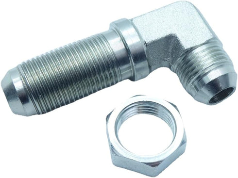 2 Piece 1/2#8 JIC 37° Male Flare to #8 1/2 JIC 37° Flare Bulkhead 90 Degree Elbow Hydraulic Steel Fitting